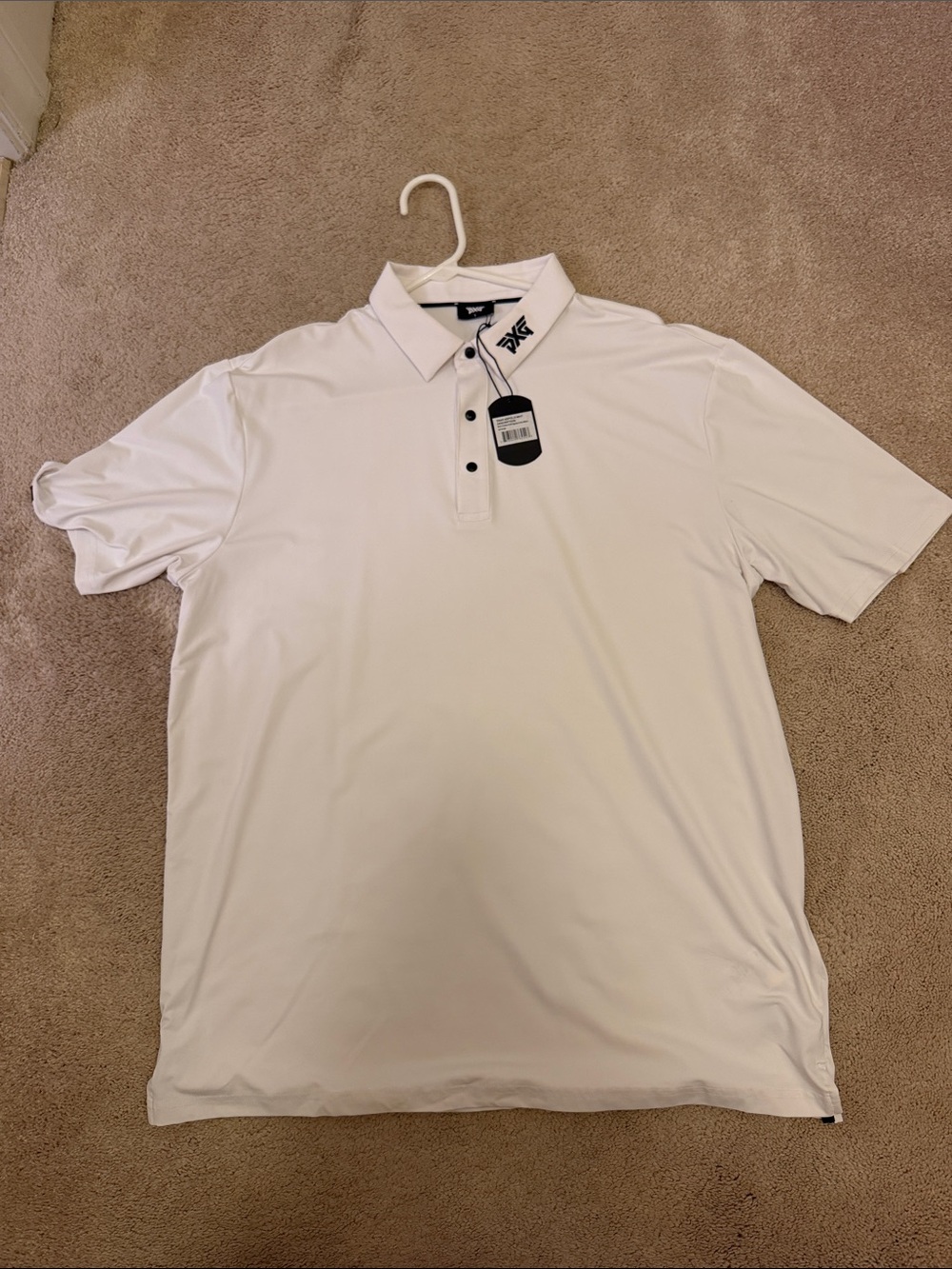 PXG White Men's Lightweight Golf Polo
